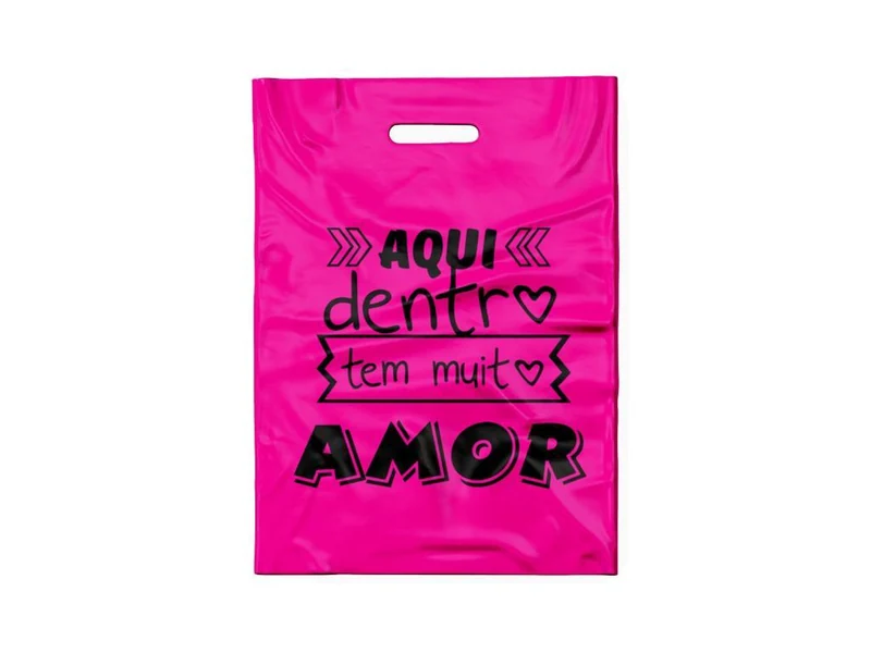 SACOLA PINK NEON AQUI DENTRO (PRETO)