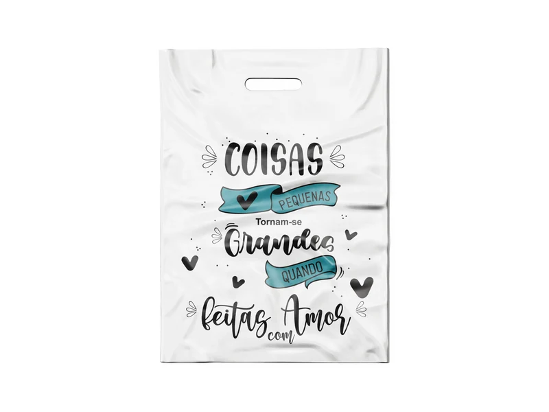 SACOLA BRANCA COISAS PEQUENAS (PRETO/TIFFANY)