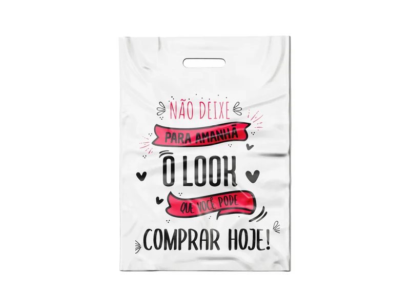 SACOLA BRANCA NÃO DEIXE (PRETO/ROSA)