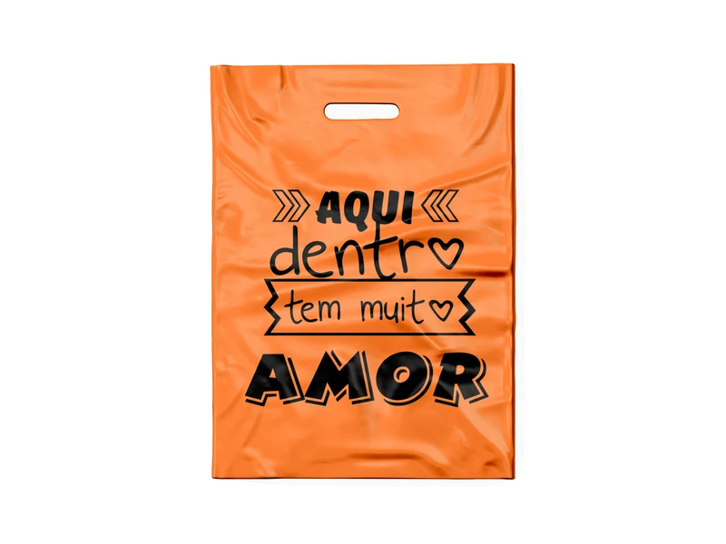 SACOLA LARANJA AQUI DENTRO (PRETO)