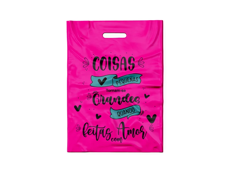 SACOLA PINK NEON COISAS PEQUENAS (PRETO/TIFFANY)