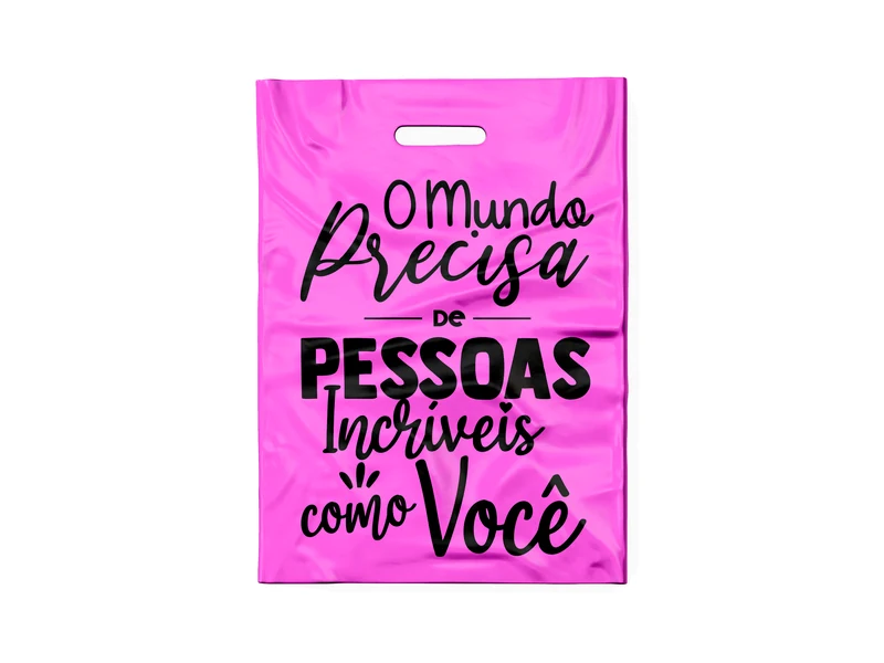 SACOLA ROSA ESCURO O MUNDO PRECISA (PRETO)