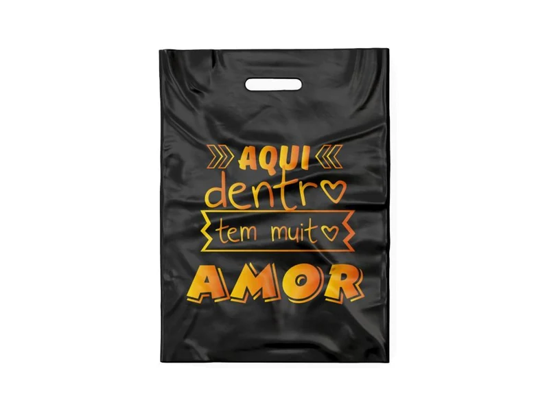 SACOLA PRETA AQUI DENTRO (DOURADO)