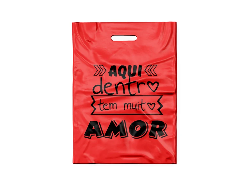 SACOLA VERMELHA AQUI DENTRO (PRETO)
