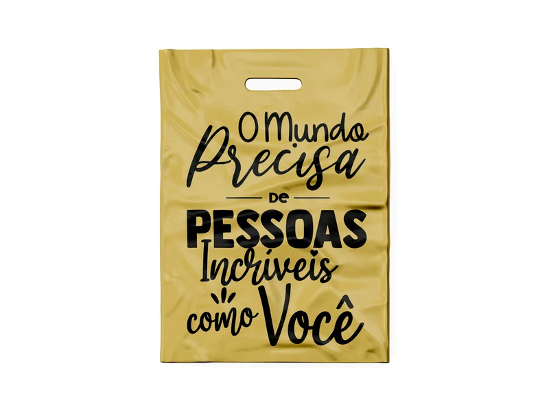 SACOLA DOURADA O MUNDO PRECISA (PRETO)