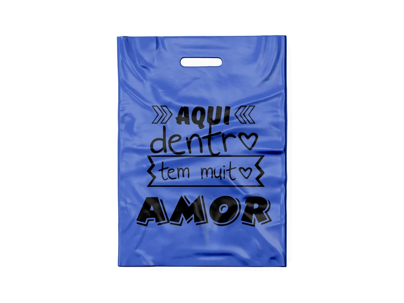 SACOLA AZUL AQUI DENTRO (PRETO)