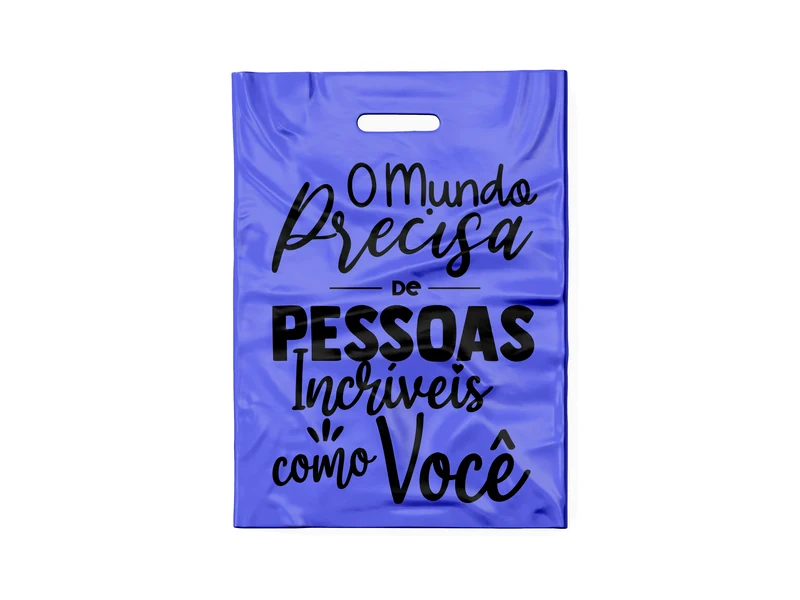 SACOLA AZUL O MUNDO PRECISA (PRETO)
