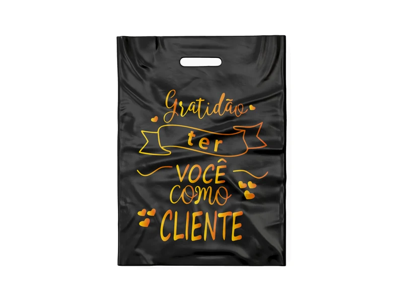 SACOLA PRETA GRATIDÃO-F (DOURADO)
