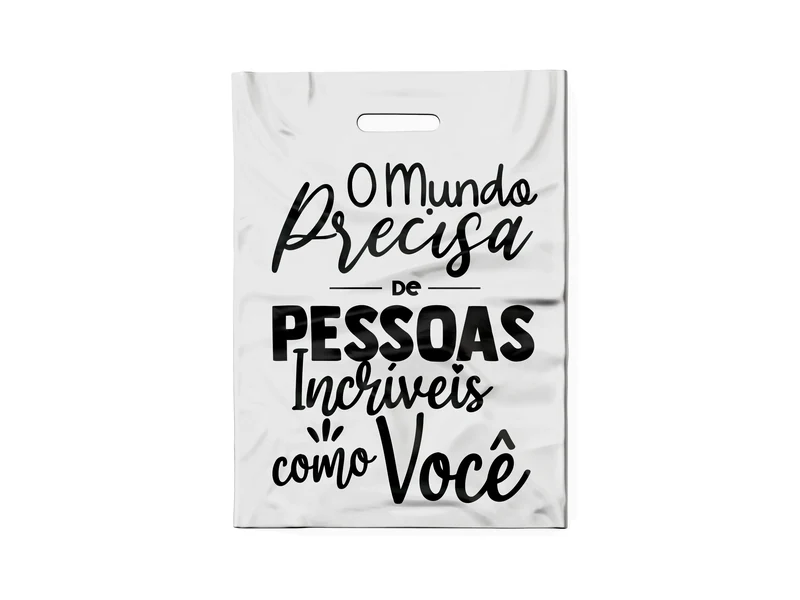 SACOLA BRANCA O MUNDO PRECISA (PRETO)
