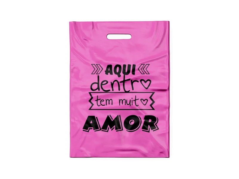 SACOLA ROSA BB AQUI DENTRO (PRETO)